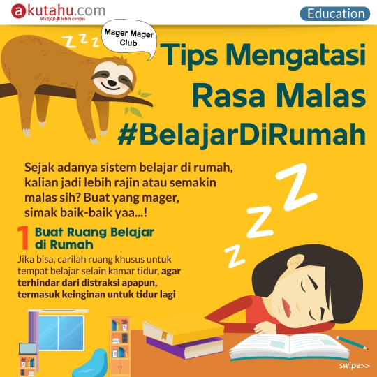 Tips mengatasi rasa malas #BelajarDiRumah