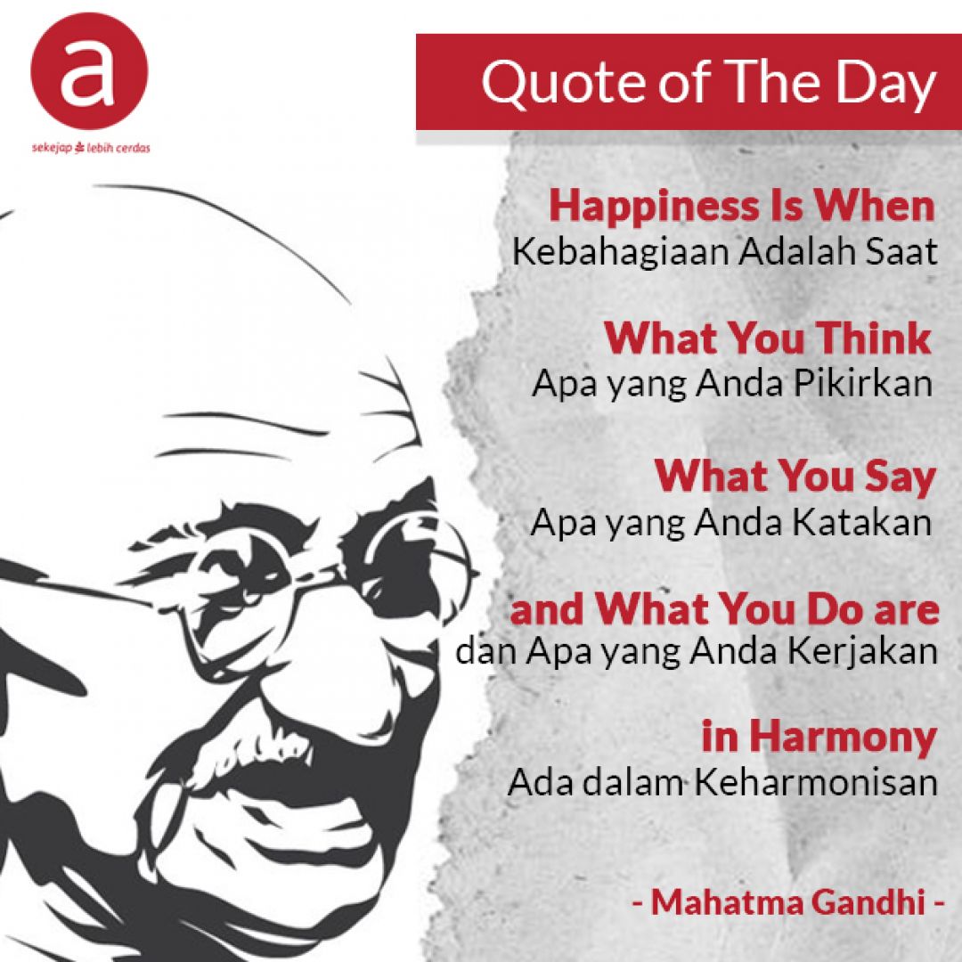 Quote of The Day dari Mahatma Gandhi - Akutahu.com - Sekejap Lebih Cerdas