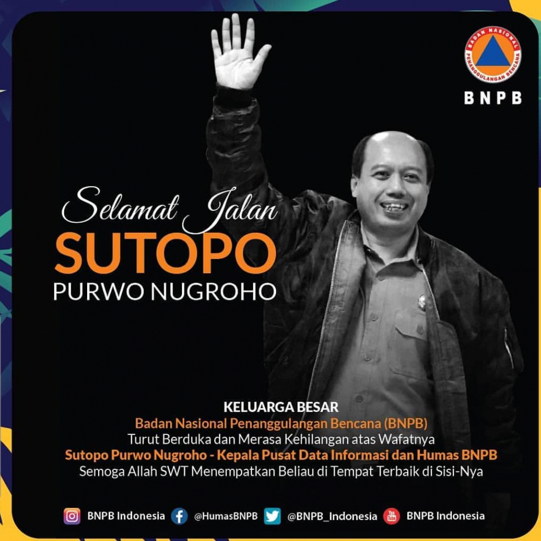 Berjasa, Sutopo Dapat Gelar Penghormatan Saat Pemakaman