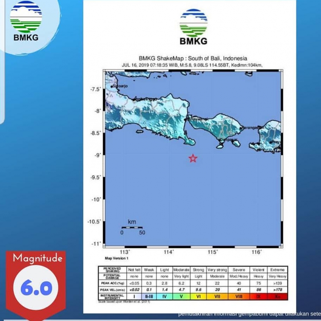 Gempa Guncang Bali, Terasa Hingga ke Daerah Lain