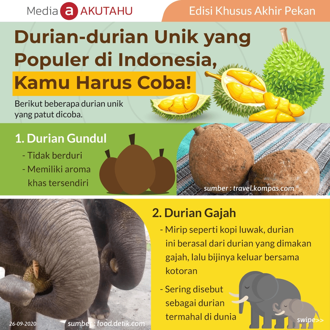 Durian-durian Unik yang Populer di Indonesia, Kamu Harus Coba!